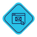 Small blue graphic of a new email icon.